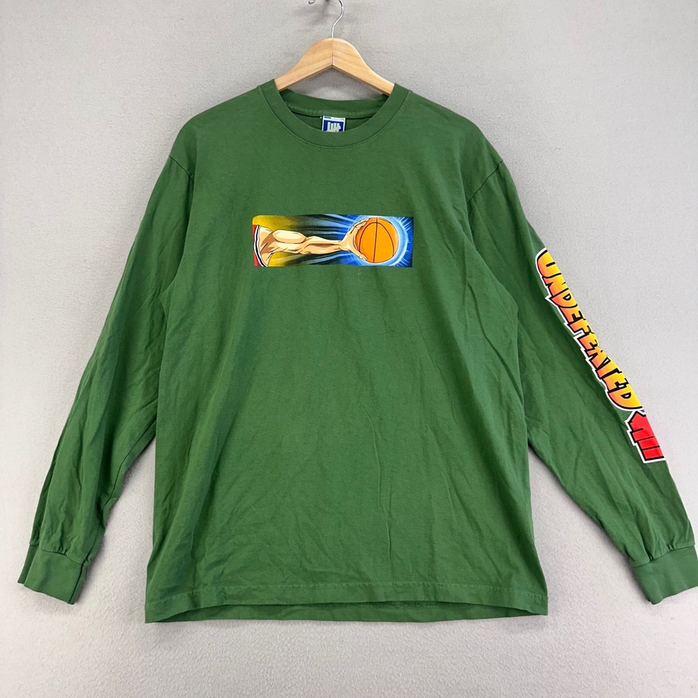 UNDFTD Undefeated T-Shirt Mens Medium Green Basketball Graphic‎ Tee Long Sleeve